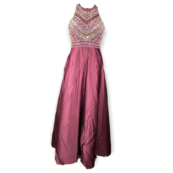 Heimo Dresses Sequin Formal Purple Dress Womens Teens Size